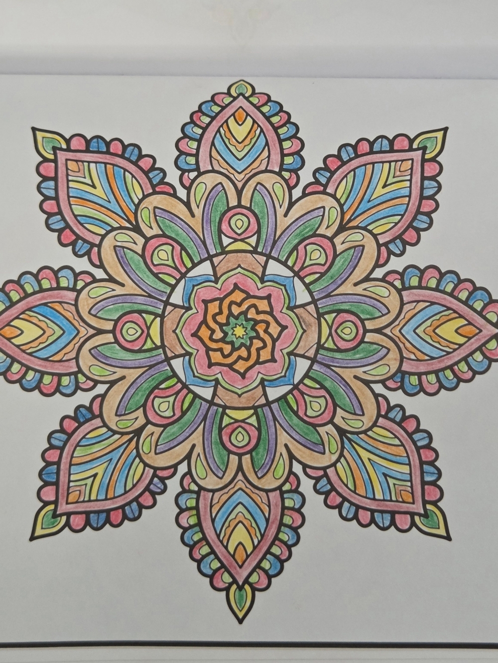 Hand-Colored Mandala Art Print - Multicolor